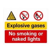 Explosive Gases No Smoking or Naked Lights Sign image