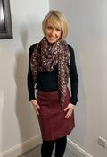 Garcia Burgundy Faux Leather Skirt image
