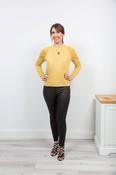 Coster Copenhagen yellow knit blouse in lurex with volume at shoulder
