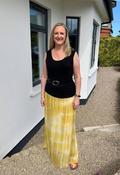 Coster Copenhagen long yellow skirt with jersey waistband image
