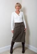 Moss Copenhagen Skirt with Side Pockets &amp; Front Buttons image