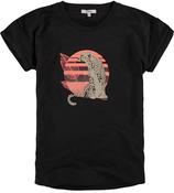 Garcia Black T-shirt with Gepard print image