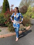 Coster Copenhagen blue print shirt w. tie string at sleeves image